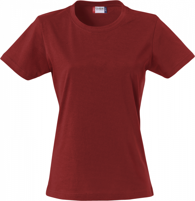 Clique - Basic Bomulds T-Shirt Dame - Burgundy